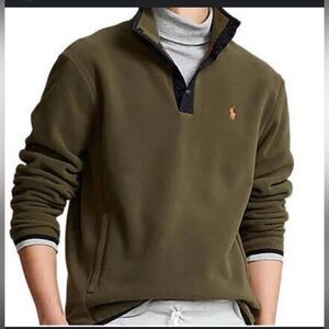 NWT Ralph Lauren Olive Green Fleece Mockneck